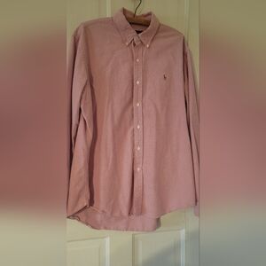 Mens Ralph Lauren Vintage Red Long Sleeve Button Down Size XL